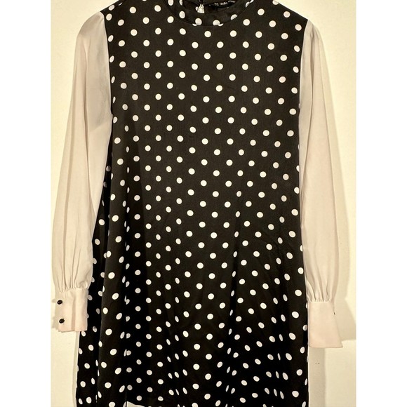 Zara basic polka dot dress sz medium - Picture 5 of 9